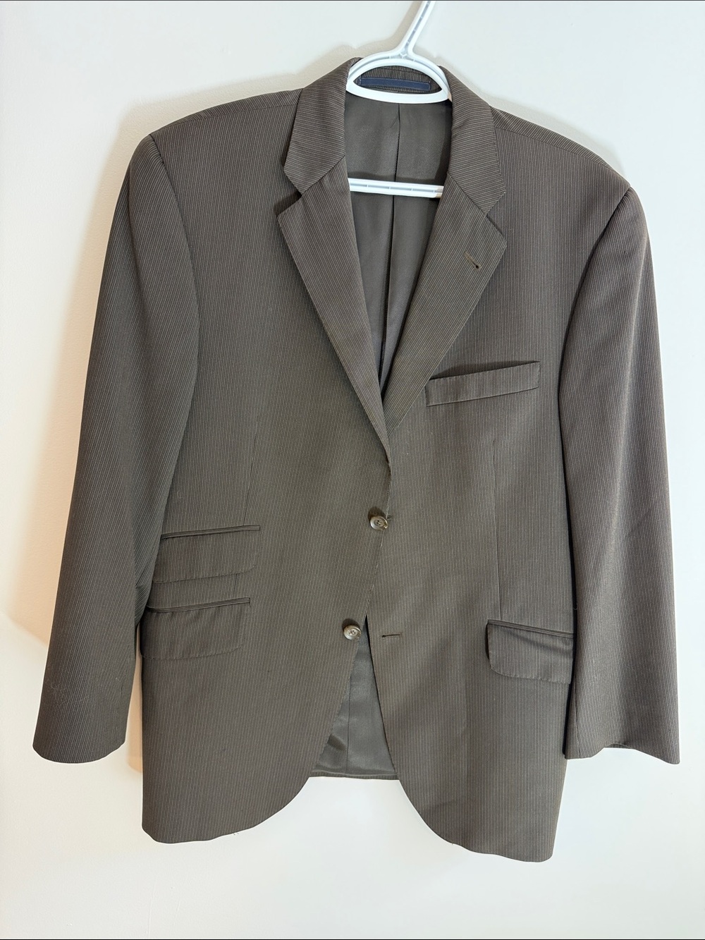 Burberry London Brown and Gray Striped Blazer